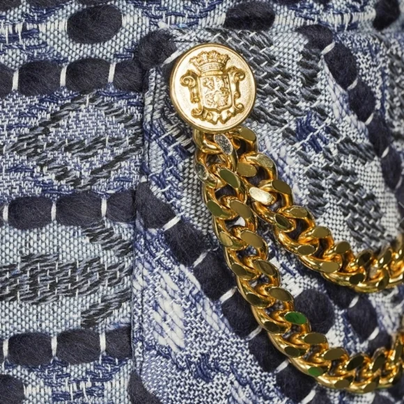 SMYTHE Box Chain Cropped Jacquard Blazer Jacket Tweed $1295 Retail - Picture 8 of 13